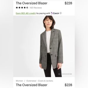 Everlane oversized blazer in Glen plaid size 2, very gently worn